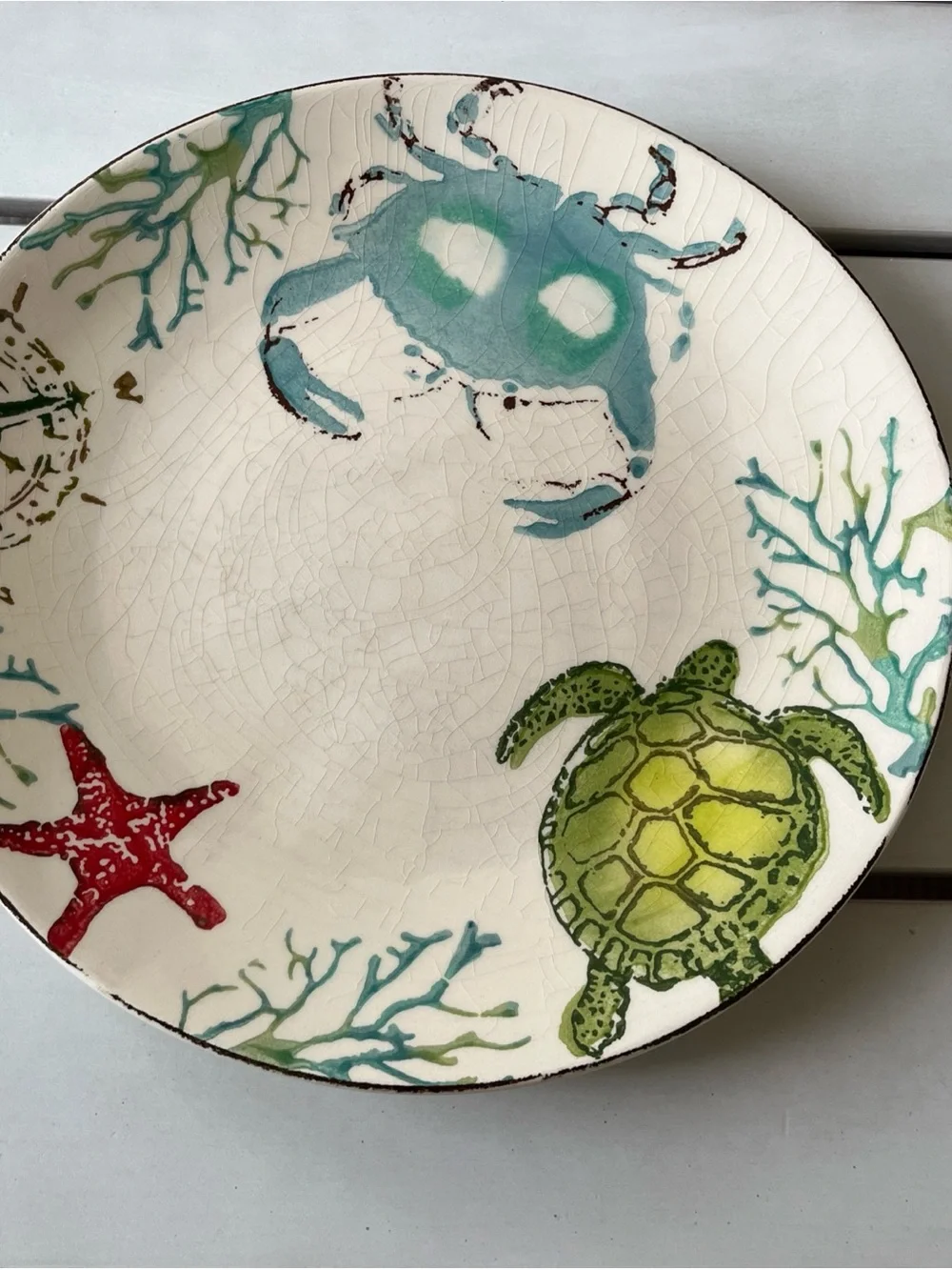 Papart Ceramic Hand painted in Turkey  serving dish plate 10.5”
